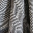 Chevron Grey All Wool Recycled Blankets A04