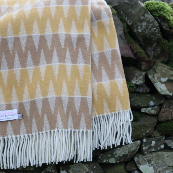 Desert Sand Snowdonia Pure New Wool Blanket Throw 01