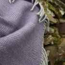 Lavender Grey Herringbone Pure New Wool 04