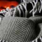 Olive Fishbone Pure New Wool Blanket Throw 04