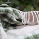 Hex Olive Green Check Pure New Wool Extra Large Blanket 03