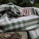 Hex Olive Green Check Pure New Wool Extra Large Blanket 04